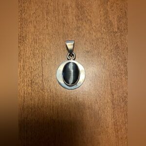 Silver and Black CAT’S EYE Pendant